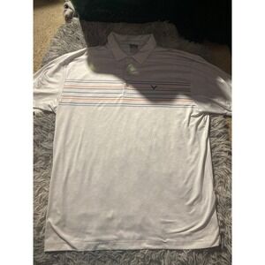 Callaway Opti-Dri Golf Polo Shirt‎ Mens XL Striped Short Sleeve